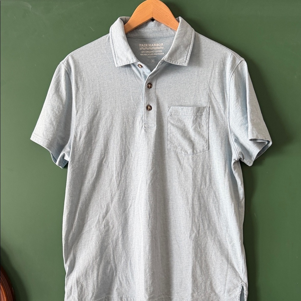 Fair Harbor Kismet Mens M Short Sleeve Polo Organic Cotton Beach Coastal Summer